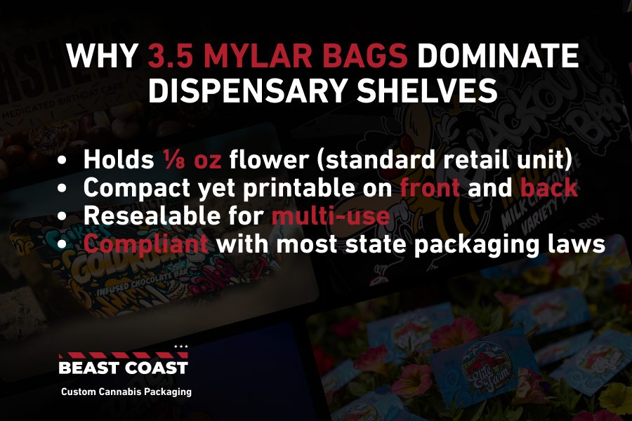 List showing how mylar bags dominate the market